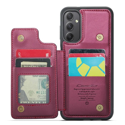 CASEME C22 Series For Samsung Galaxy A34 5G Case Glossy RFID Blocking Leather Phone Cover