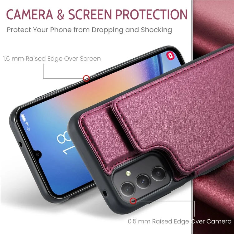 CASEME C22 Series For Samsung Galaxy A34 5G Case Glossy RFID Blocking Leather Phone Cover
