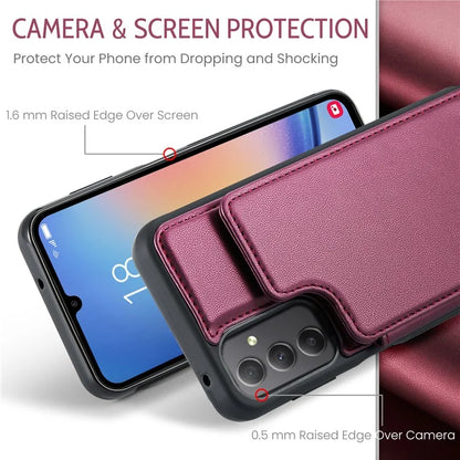 CASEME C22 Series For Samsung Galaxy A34 5G Case Glossy RFID Blocking Leather Phone Cover