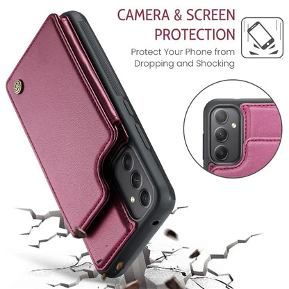 CASEME C22 Series For Samsung Galaxy A34 5G Case Glossy RFID Blocking Leather Phone Cover