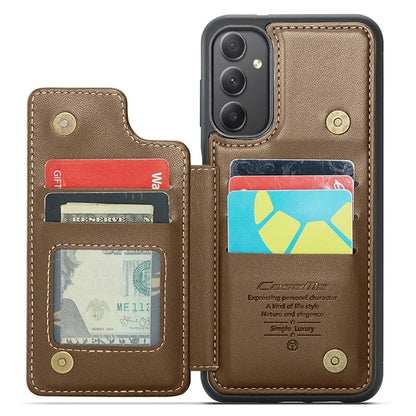 CASEME C22 Series For Samsung Galaxy A34 5G Case Glossy RFID Blocking Leather Phone Cover