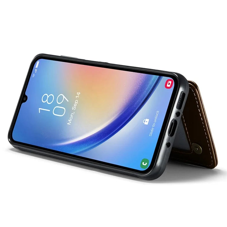 CASEME C22 Series For Samsung Galaxy A34 5G Case Glossy RFID Blocking Leather Phone Cover