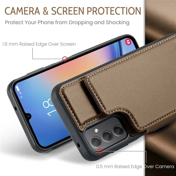 CASEME C22 Series For Samsung Galaxy A34 5G Case Glossy RFID Blocking Leather Phone Cover