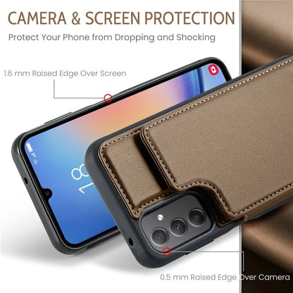CASEME C22 Series For Samsung Galaxy A34 5G Case Glossy RFID Blocking Leather Phone Cover