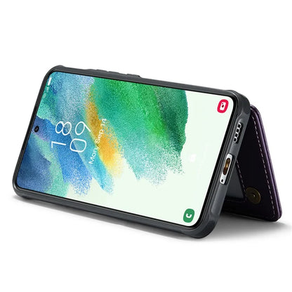 CASEME C22 Series for Samsung Galaxy S21 FE 5G Case RFID Blocking 4 Card Slots Phone Protective Cover