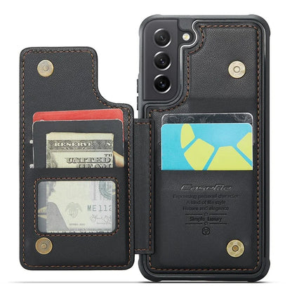 CASEME C22 Series for Samsung Galaxy S21 FE 5G Case RFID Blocking 4 Card Slots Phone Protective Cover