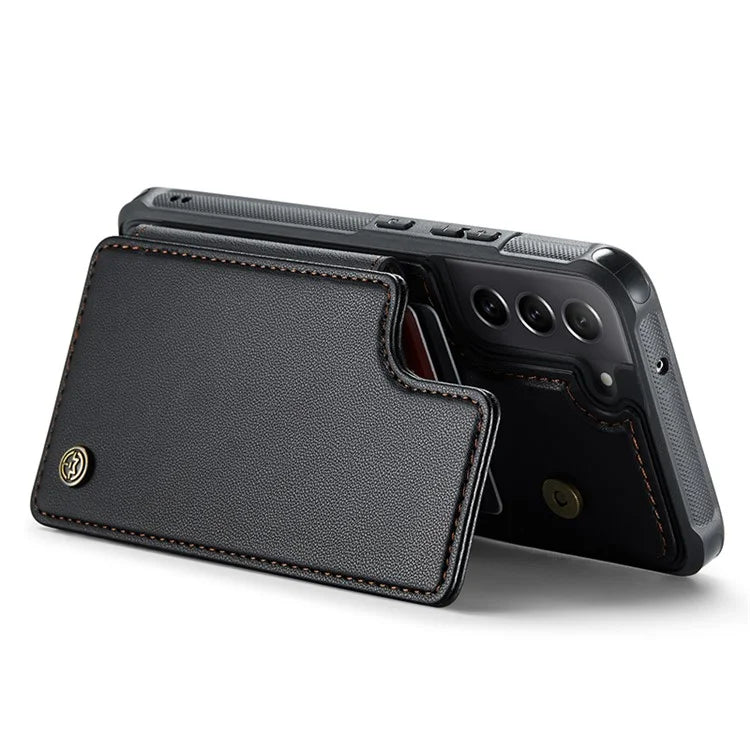 CASEME C22 Series for Samsung Galaxy S21 FE 5G Case RFID Blocking 4 Card Slots Phone Protective Cover