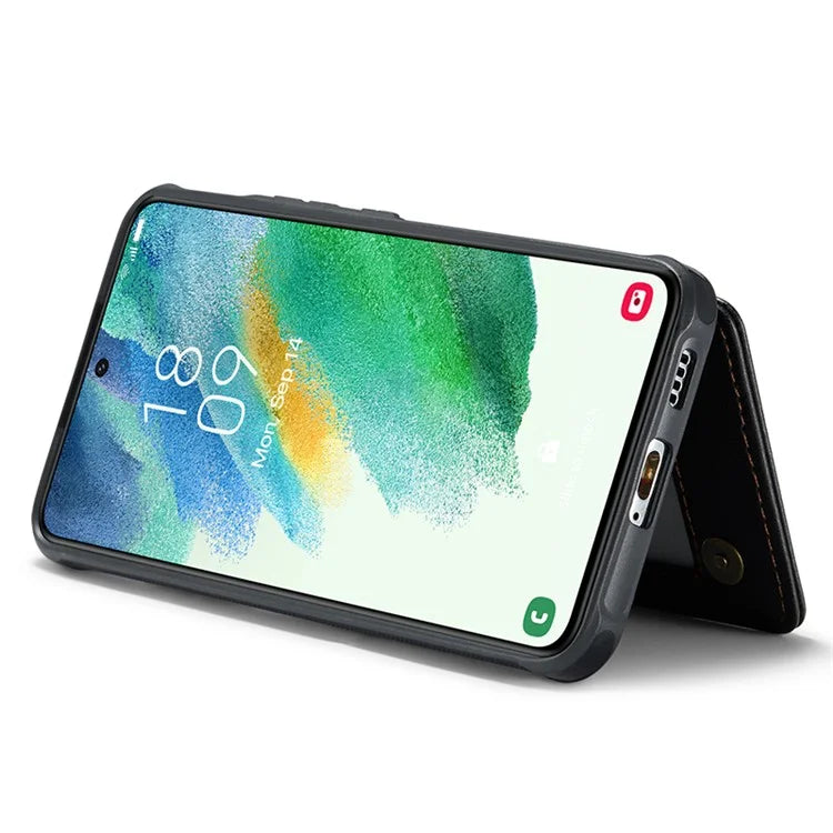 CASEME C22 Series for Samsung Galaxy S21 FE 5G Case RFID Blocking 4 Card Slots Phone Protective Cover