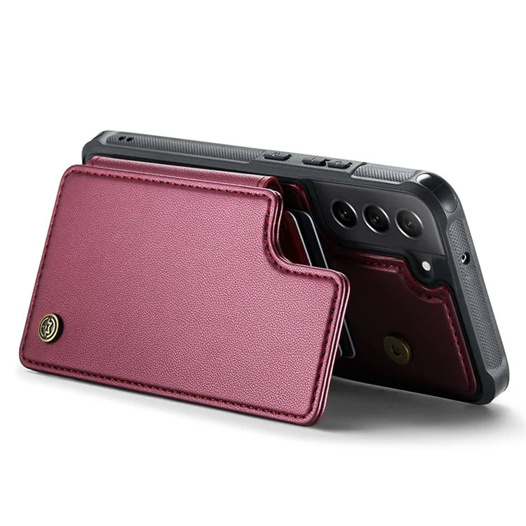 CASEME C22 Series for Samsung Galaxy S21 FE 5G Case RFID Blocking 4 Card Slots Phone Protective Cover