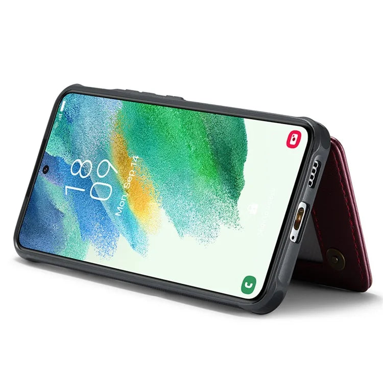 CASEME C22 Series for Samsung Galaxy S21 FE 5G Case RFID Blocking 4 Card Slots Phone Protective Cover