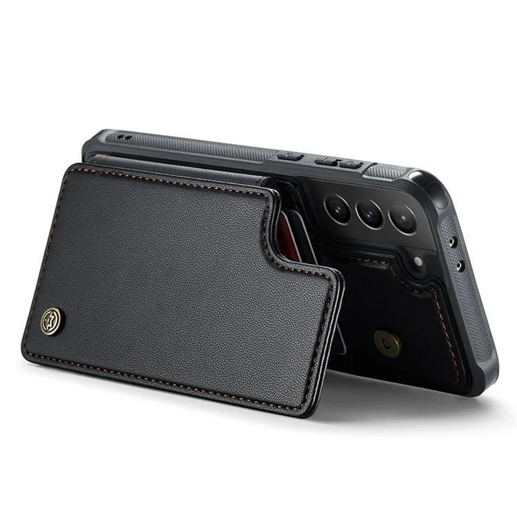 CASEME C22 Series For Samsung Galaxy S21+ 5G Case 5 Card Slots RFID Blocking Kickstand Phone Cover