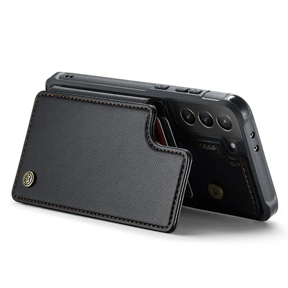 CASEME C22 Series For Samsung Galaxy S21+ 5G Case 5 Card Slots RFID Blocking Kickstand Phone Cover