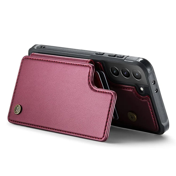 CASEME C22 Series For Samsung Galaxy S21+ 5G Case 5 Card Slots RFID Blocking Kickstand Phone Cover