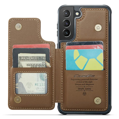 CASEME C22 Series For Samsung Galaxy S21+ 5G Case 5 Card Slots RFID Blocking Kickstand Phone Cover