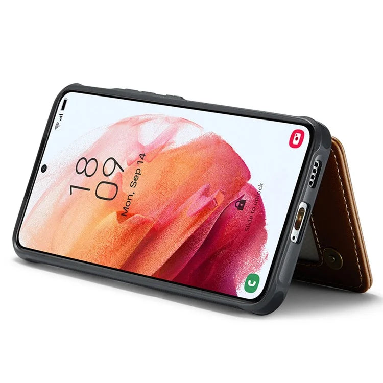 CASEME C22 Series For Samsung Galaxy S21+ 5G Case 5 Card Slots RFID Blocking Kickstand Phone Cover