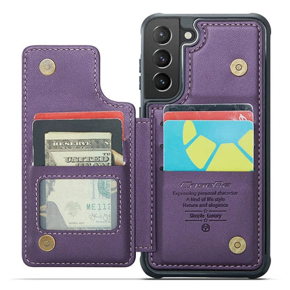 CASEME C22 Series For Samsung Galaxy S21+ 5G Case 5 Card Slots RFID Blocking Kickstand Phone Cover
