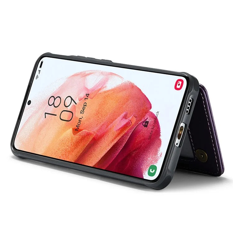 CASEME C22 Series For Samsung Galaxy S21+ 5G Case 5 Card Slots RFID Blocking Kickstand Phone Cover
