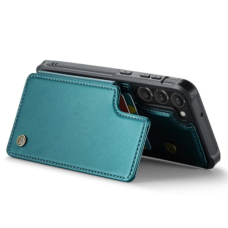 CASEME C22 Series for Samsung Galaxy S23 Case Litchi Texture Card Holder Phone Kickstand Cover