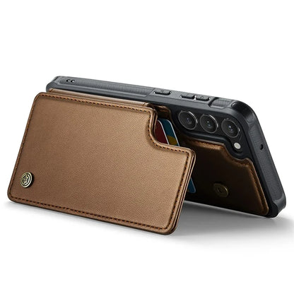 CASEME C22 Series for Samsung Galaxy S23 Case Litchi Texture Card Holder Phone Kickstand Cover