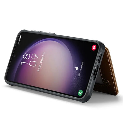 CASEME C22 Series for Samsung Galaxy S23 Case Litchi Texture Card Holder Phone Kickstand Cover