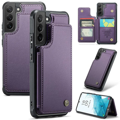 CASEME C22 Series for Samsung Galaxy S22 5G Case RFID Blocking Cover with 4 Card Slots