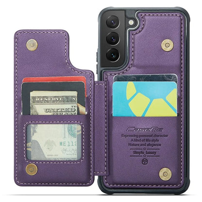 CASEME C22 Series for Samsung Galaxy S22 5G Case RFID Blocking Cover with 4 Card Slots