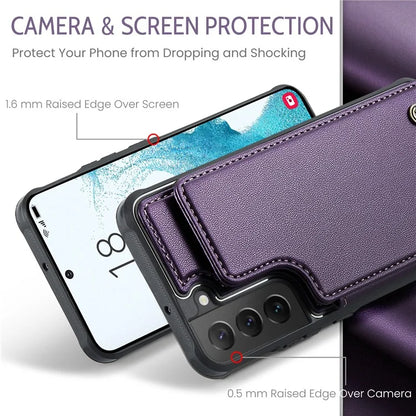 CASEME C22 Series for Samsung Galaxy S22 5G Case RFID Blocking Cover with 4 Card Slots