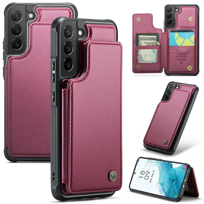 CASEME C22 Series for Samsung Galaxy S22 5G Case RFID Blocking Cover with 4 Card Slots