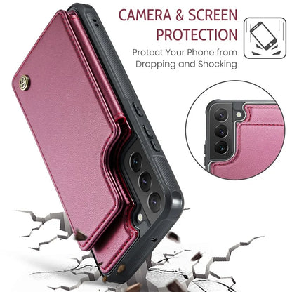 CASEME C22 Series for Samsung Galaxy S22 5G Case RFID Blocking Cover with 4 Card Slots