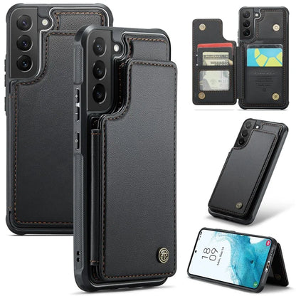 CASEME C22 Series for Samsung Galaxy S22 5G Case RFID Blocking Cover with 4 Card Slots