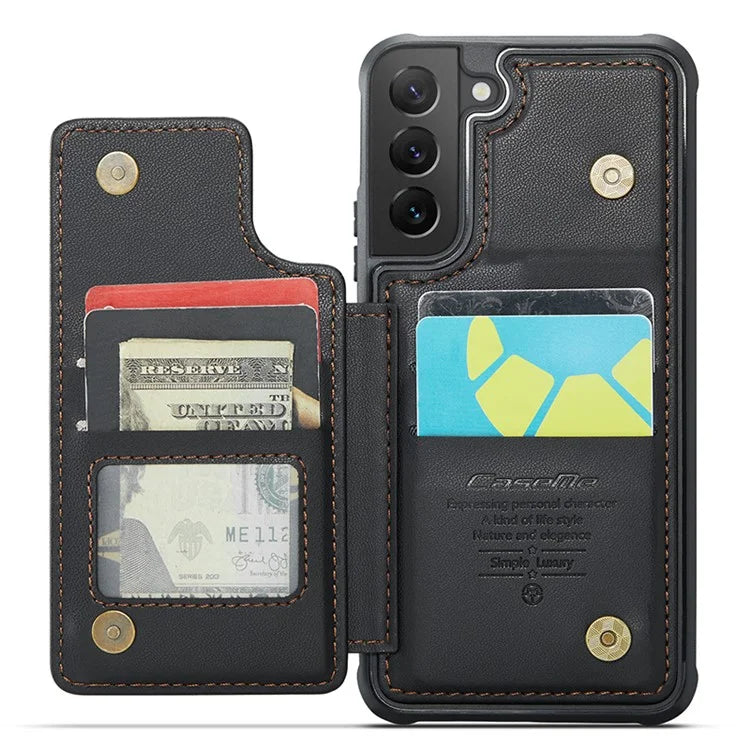 CASEME C22 Series for Samsung Galaxy S22 5G Case RFID Blocking Cover with 4 Card Slots
