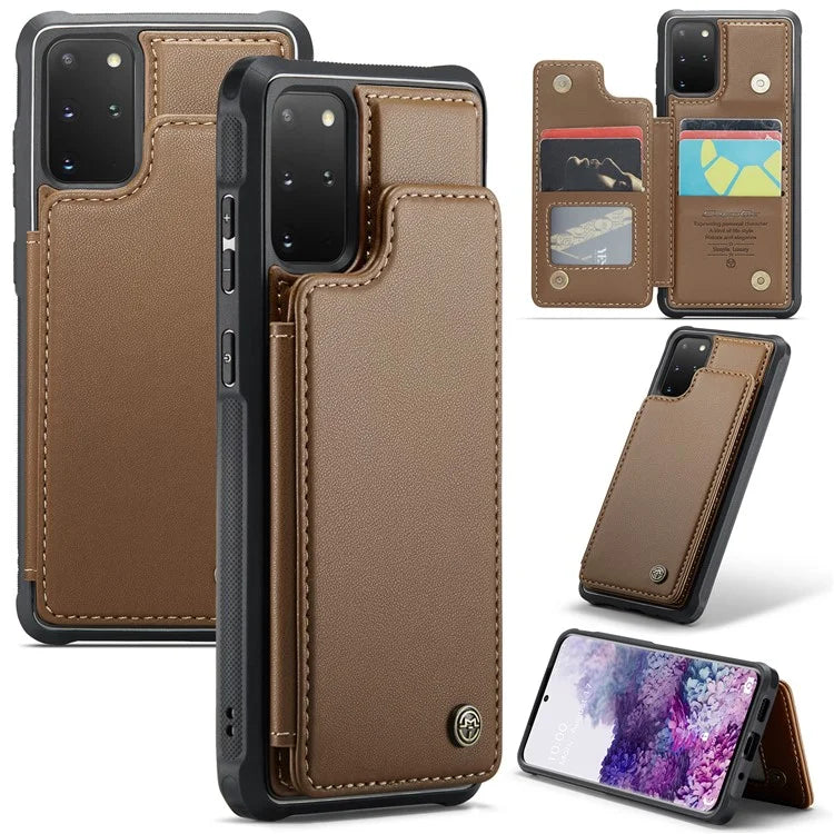 CASEME C22 Series for Samsung Galaxy S20 Plus 4G / 5G Case 5 Card Slots Phone Kickstand Cover