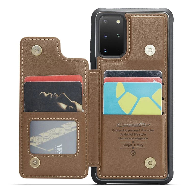 CASEME C22 Series for Samsung Galaxy S20 Plus 4G / 5G Case 5 Card Slots Phone Kickstand Cover