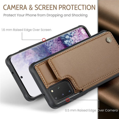 CASEME C22 Series for Samsung Galaxy S20 Plus 4G / 5G Case 5 Card Slots Phone Kickstand Cover