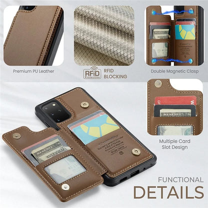 CASEME C22 Series for Samsung Galaxy S20 Plus 4G / 5G Case 5 Card Slots Phone Kickstand Cover