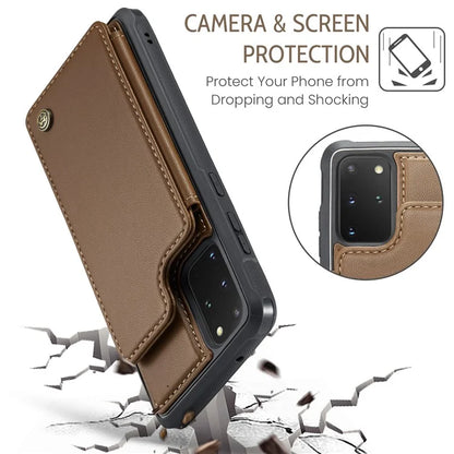 CASEME C22 Series for Samsung Galaxy S20 Plus 4G / 5G Case 5 Card Slots Phone Kickstand Cover