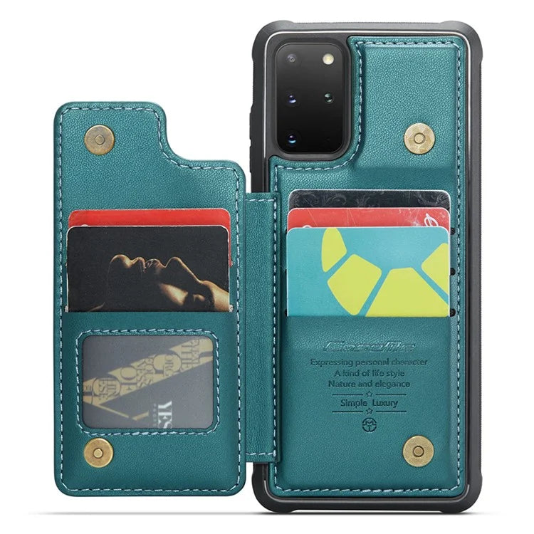 CASEME C22 Series for Samsung Galaxy S20 Plus 4G / 5G Case 5 Card Slots Phone Kickstand Cover