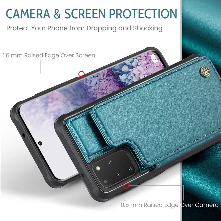 CASEME C22 Series for Samsung Galaxy S20 Plus 4G / 5G Case 5 Card Slots Phone Kickstand Cover