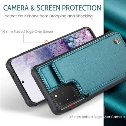 CASEME C22 Series for Samsung Galaxy S20 Plus 4G / 5G Case 5 Card Slots Phone Kickstand Cover