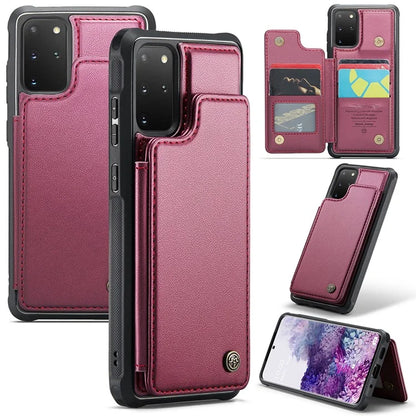 CASEME C22 Series for Samsung Galaxy S20 Plus 4G / 5G Case 5 Card Slots Phone Kickstand Cover