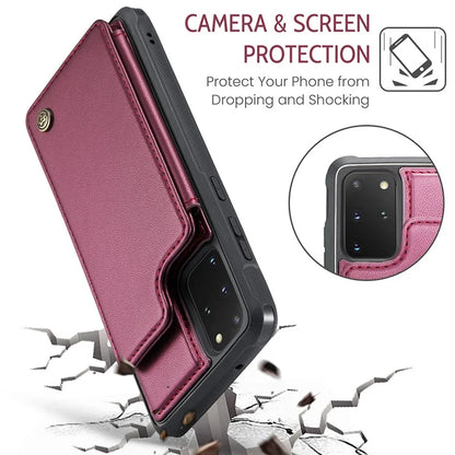 CASEME C22 Series for Samsung Galaxy S20 Plus 4G / 5G Case 5 Card Slots Phone Kickstand Cover