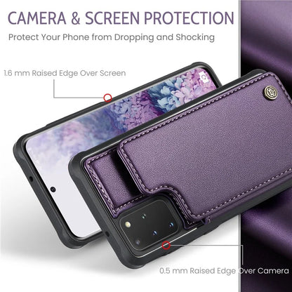 CASEME C22 Series for Samsung Galaxy S20 Plus 4G / 5G Case 5 Card Slots Phone Kickstand Cover