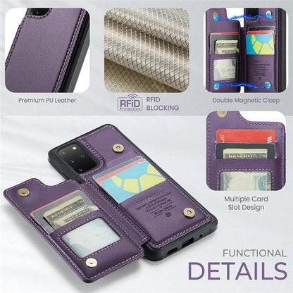 CASEME C22 Series for Samsung Galaxy S20 Plus 4G / 5G Case 5 Card Slots Phone Kickstand Cover