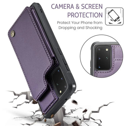 CASEME C22 Series for Samsung Galaxy S20 Plus 4G / 5G Case 5 Card Slots Phone Kickstand Cover