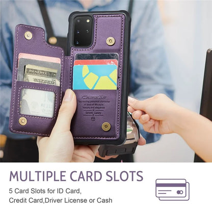 CASEME C22 Series for Samsung Galaxy S20 Plus 4G / 5G Case 5 Card Slots Phone Kickstand Cover
