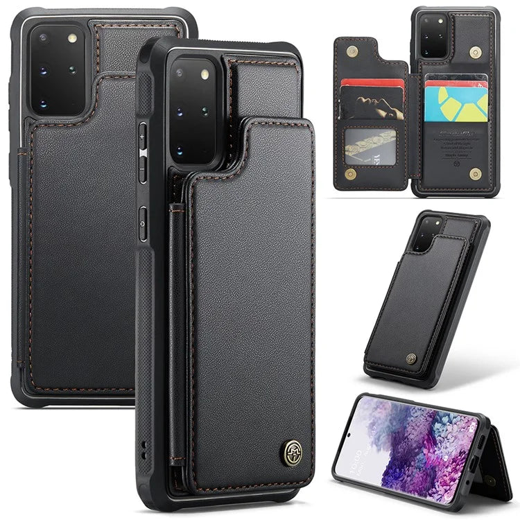 CASEME C22 Series for Samsung Galaxy S20 Plus 4G / 5G Case 5 Card Slots Phone Kickstand Cover