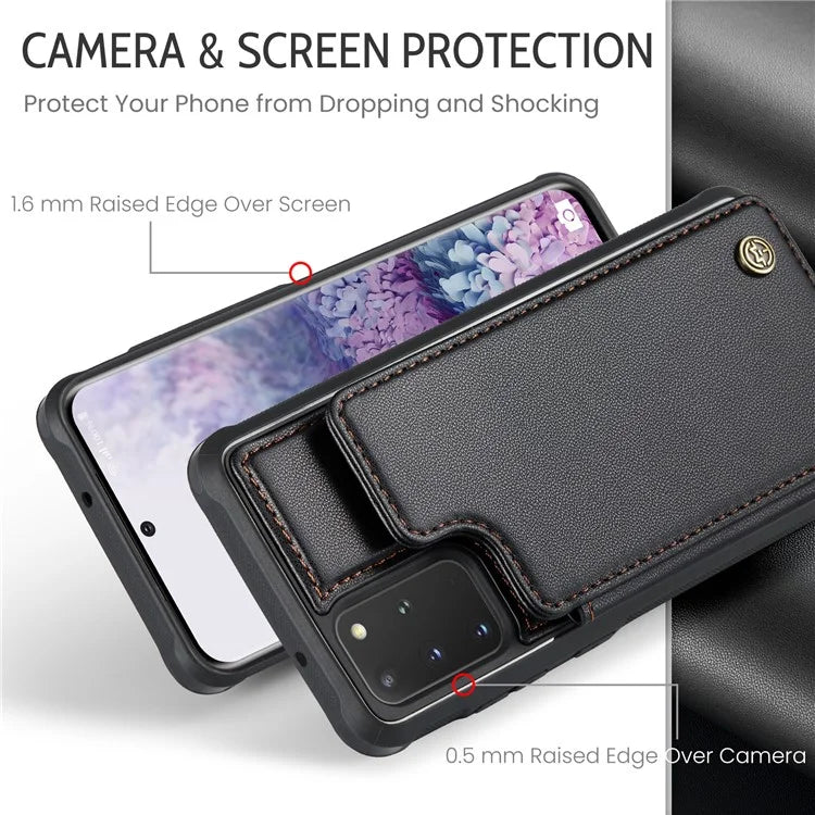 CASEME C22 Series for Samsung Galaxy S20 Plus 4G / 5G Case 5 Card Slots Phone Kickstand Cover