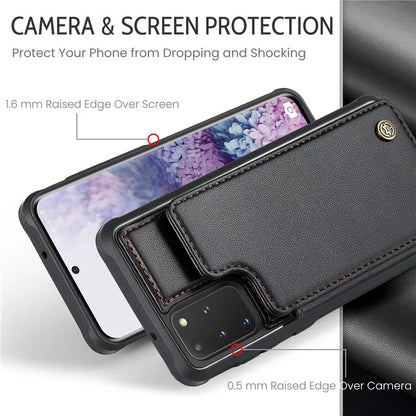 CASEME C22 Series for Samsung Galaxy S20 Plus 4G / 5G Case 5 Card Slots Phone Kickstand Cover