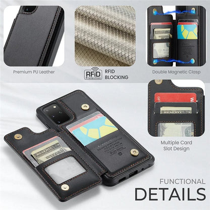 CASEME C22 Series for Samsung Galaxy S20 Plus 4G / 5G Case 5 Card Slots Phone Kickstand Cover