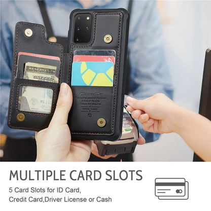 CASEME C22 Series for Samsung Galaxy S20 Plus 4G / 5G Case 5 Card Slots Phone Kickstand Cover